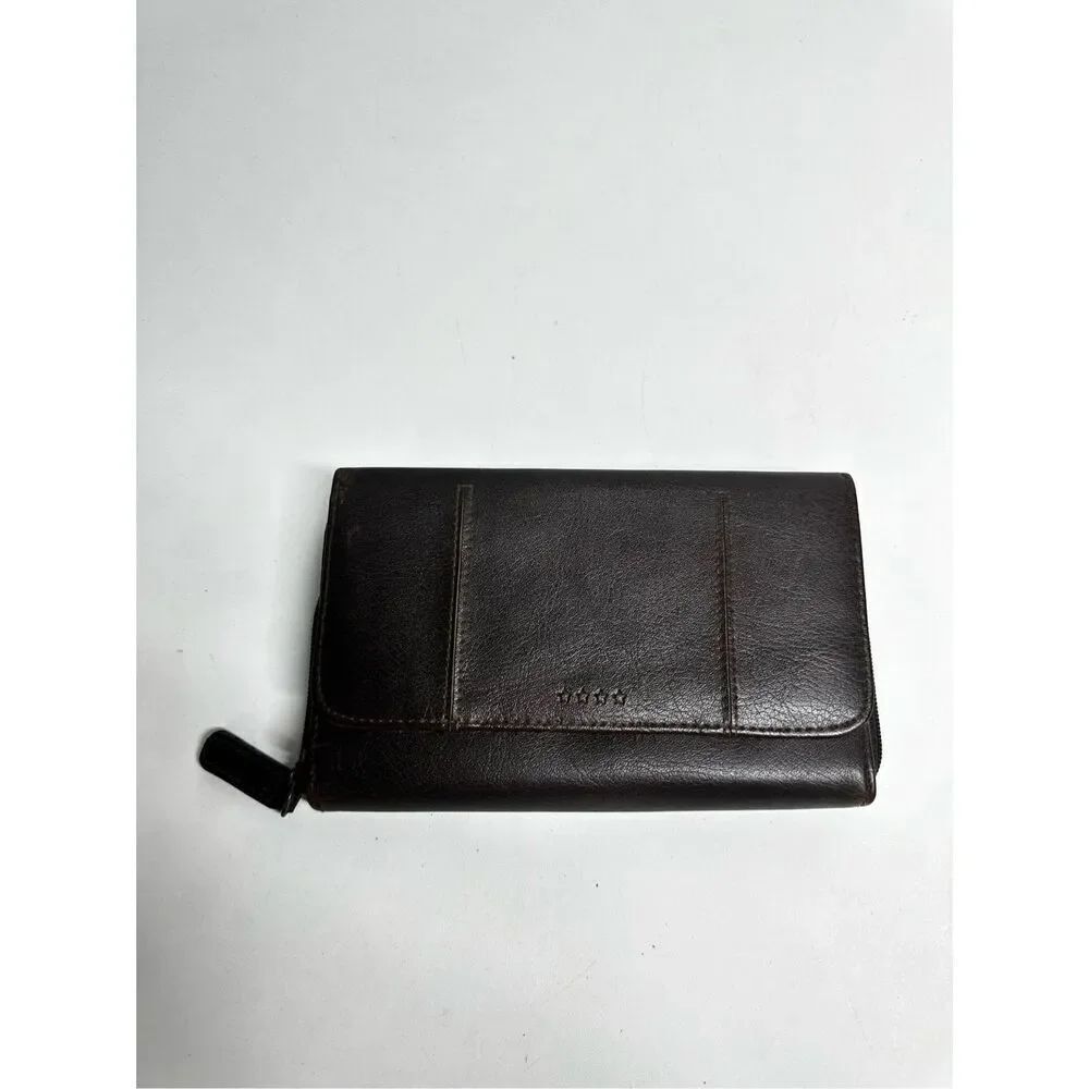Women’s Faux Leather Trifold Brown Wallet